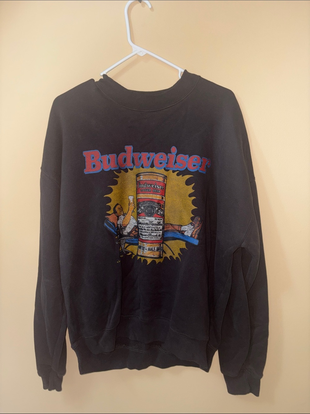 Abercrombie & Fitch Black Crewneck Sweatshirt with Red & Yellow Graphic